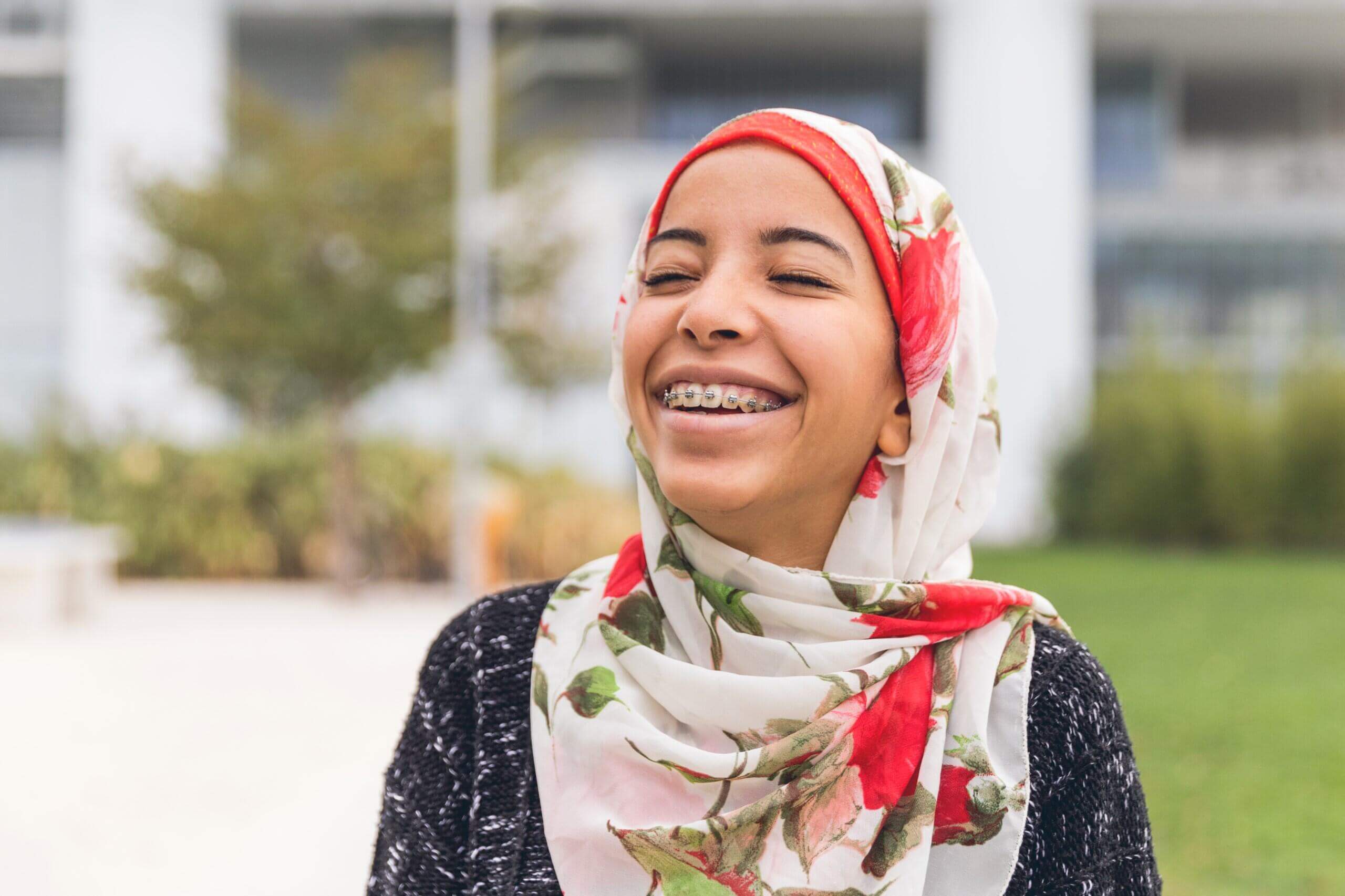 Woman Brace Smiling