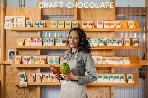 Woman Holding Cocoa Beans Craft Chocolate