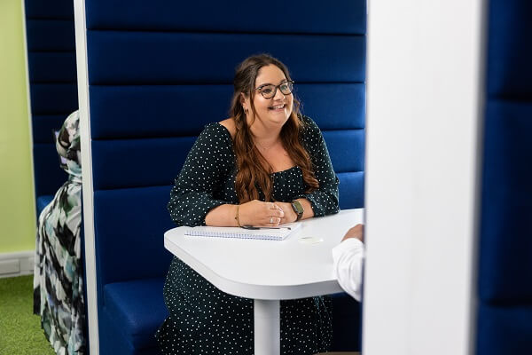 Colleague Blue Polka Dot Dress