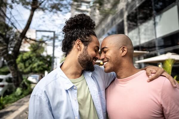 Couple Smiling Noses Touching